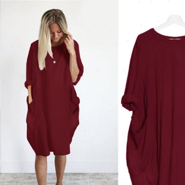 2021 summer dress solid casual plus size pockets women dresses o neck long sleeve oversized knee length sundress robe femme, Black;gray
2021 summer dress solid casual plus size pockets women dresses o neck long sleeve oversized knee length sundress robe femme, Black;gray
