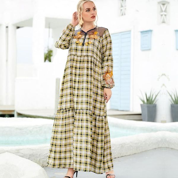 ethnic clothing 2021 muslim women's fashion large size long sleeve plaid embroidered pleated casual loose autumn dress european, Red
ethnic clothing 2021 muslim women's fashion large size long sleeve plaid embroidered pleated casual loose autumn dress european, Red