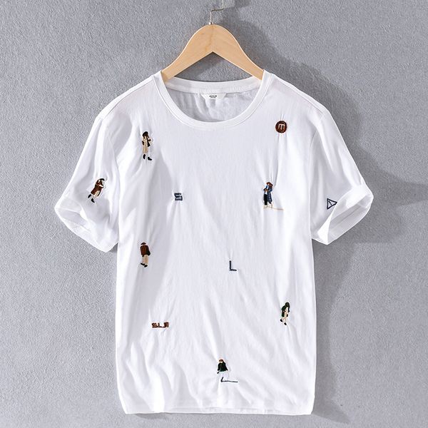 2021 new summer short-sleeved comfortable linen t shirt brand white t-shirt for men embroidery fashion tshirt mens chemise 5hf5, White;black
2021 new summer short-sleeved comfortable linen t shirt brand white t-shirt for men embroidery fashion tshirt mens chemise 5hf5, White;black