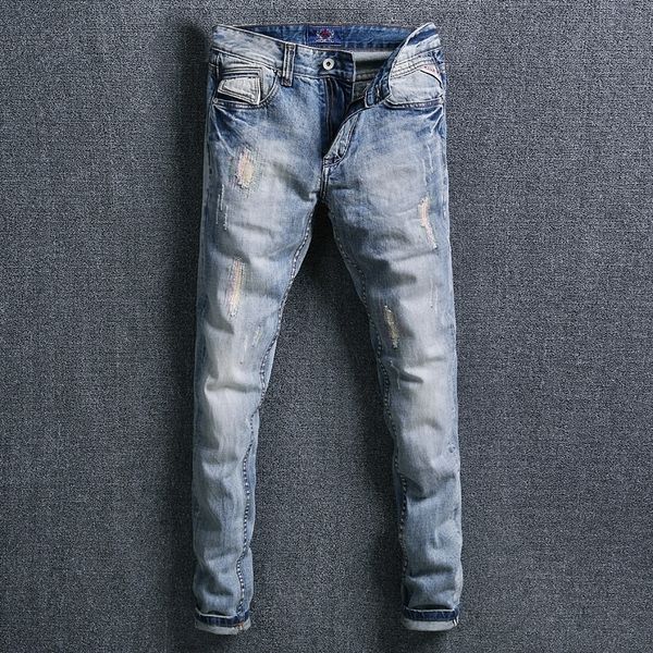 2021 new fashion streetwear light blue slim men designer pants hip hop homme krkk
2021 new fashion streetwear light blue slim men designer pants hip hop homme krkk