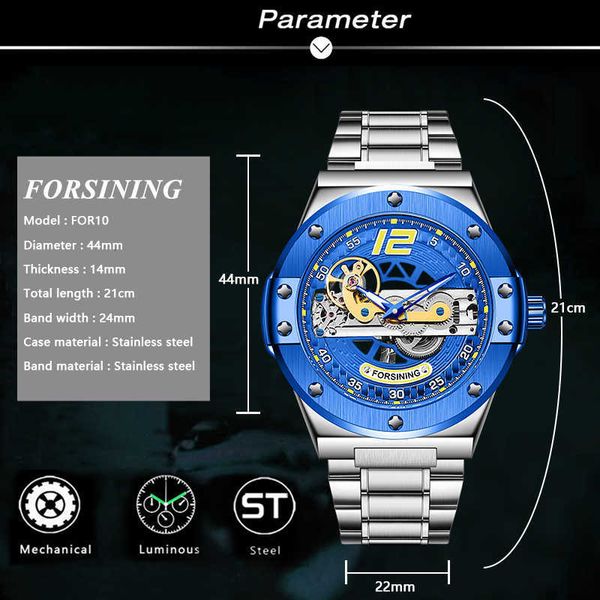 forsining mechanical men watch blue dial bridge transparent analog steel band wristwatch waterproof male clock relogio masculino, Slivery;brown
forsining mechanical men watch blue dial bridge transparent analog steel band wristwatch waterproof male clock relogio masculino, Slivery;brown