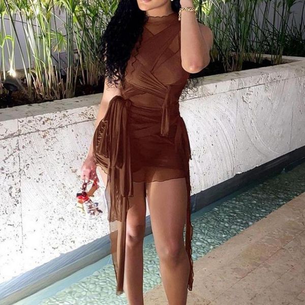 casual dresses ribbons mesh see through bodycon party women clubwear mini dress solid sleeveless basic female outfits, Black;gray
casual dresses ribbons mesh see through bodycon party women clubwear mini dress solid sleeveless basic female outfits, Black;gray
