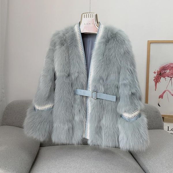 women's fur & faux 2021 autumn winter coat women v-neck real female korean rivet belt genuine fashion luxury jacket, Black
women's fur & faux 2021 autumn winter coat women v-neck real female korean rivet belt genuine fashion luxury jacket, Black