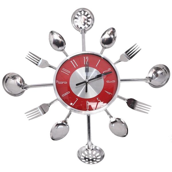 wall clocks decorative clock metal spoon fork kitchen tableware creative design home decoration,red
wall clocks decorative clock metal spoon fork kitchen tableware creative design home decoration,red