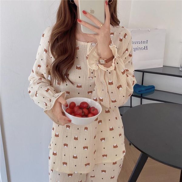 spring bear print pajamas womens sleepwears set long sleeve loose contton pjs pyjamas pullover suit sleepwear homewear 2pcs l169, Black;red
spring bear print pajamas womens sleepwears set long sleeve loose contton pjs pyjamas pullover suit sleepwear homewear 2pcs l169, Black;red