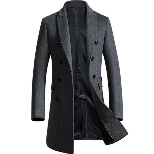 men's wool & blends winter coat men overcoat double breasted long trench casual woolen pea male fashion jacket, Black
men's wool & blends winter coat men overcoat double breasted long trench casual woolen pea male fashion jacket, Black