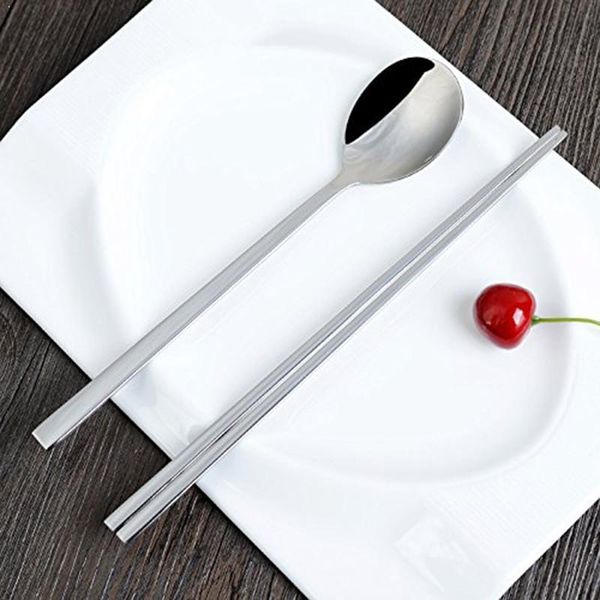 chopsticks chinese style flat metal non-slip stainless with steel reusable spoon set sticks e0u4
chopsticks chinese style flat metal non-slip stainless with steel reusable spoon set sticks e0u4