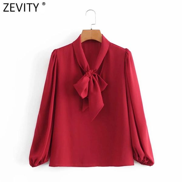 women's blouses & shirts zevity 2021 women fashion v neck solid bow tied chiffon smock blouse office ladies puff sleeve red shirt chic, White
women's blouses & shirts zevity 2021 women fashion v neck solid bow tied chiffon smock blouse office ladies puff sleeve red shirt chic, White
