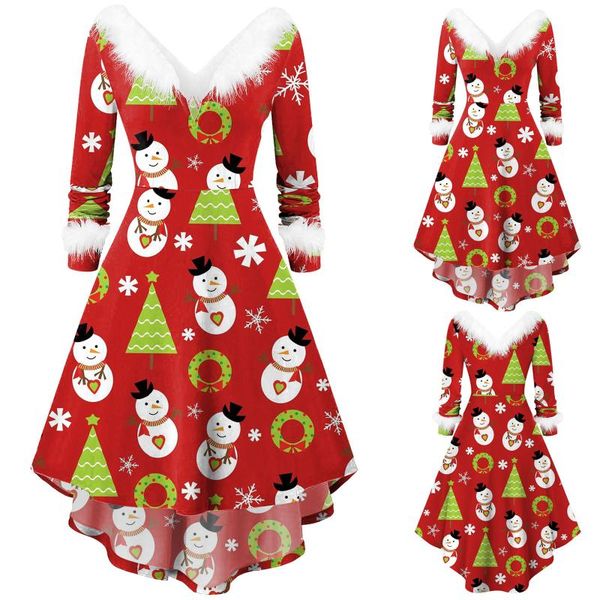 casual dresses christmas velvet long sleeve v-neck red midi swing dress vintage white plush trim pleated asymmetric party santa costume, Black;gray
casual dresses christmas velvet long sleeve v-neck red midi swing dress vintage white plush trim pleated asymmetric party santa costume, Black;gray