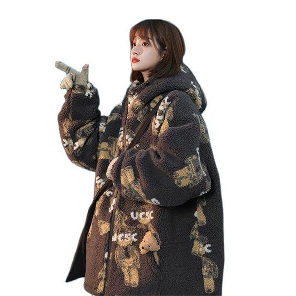 women's fur & faux 2022 casual jacket women coats lamb wool coat short autumn winter loose jackets femme girls outerwear d301, Black
women's fur & faux 2022 casual jacket women coats lamb wool coat short autumn winter loose jackets femme girls outerwear d301, Black