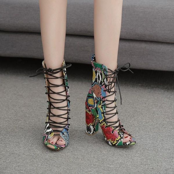 go excellent cool boots hollow out fish mouth heel snake heel woman european short boots, Black
go excellent cool boots hollow out fish mouth heel snake heel woman european short boots, Black