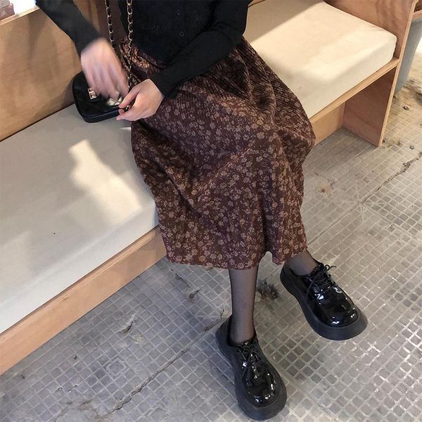 skirts limiguyue spring retro lady pleated skirt floral print women comfortable high elastic waist loose slim sweet jupes k655, Black
skirts limiguyue spring retro lady pleated skirt floral print women comfortable high elastic waist loose slim sweet jupes k655, Black