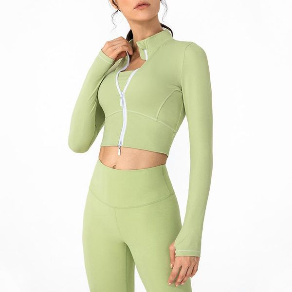 yoga outfit nude feel coats women gym clothing long sleeve stand-up collar navel bare zip slim fitness clothes running sport shirts
yoga outfit nude feel coats women gym clothing long sleeve stand-up collar navel bare zip slim fitness clothes running sport shirts