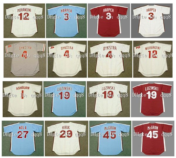 throwback philadelphia baseball jersey phillie 1 richie ashburn 3 harper 4 dykstra 12 morandini 19 greg luzinski 27 aaron nola 29 john kruk, Blue;black
throwback philadelphia baseball jersey phillie 1 richie ashburn 3 harper 4 dykstra 12 morandini 19 greg luzinski 27 aaron nola 29 john kruk, Blue;black