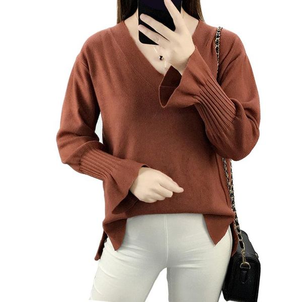 women's sweaters women sweater pullovers korean solid color v-neck loose trumpet flare sleeve split clothing, White;black
women's sweaters women sweater pullovers korean solid color v-neck loose trumpet flare sleeve split clothing, White;black