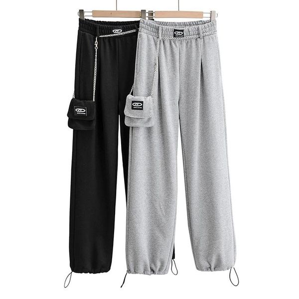 women's pants & capris ins full-length belt bag elastic waist guard autumn and winter sports casual with trousers, Black;white
women's pants & capris ins full-length belt bag elastic waist guard autumn and winter sports casual with trousers, Black;white
