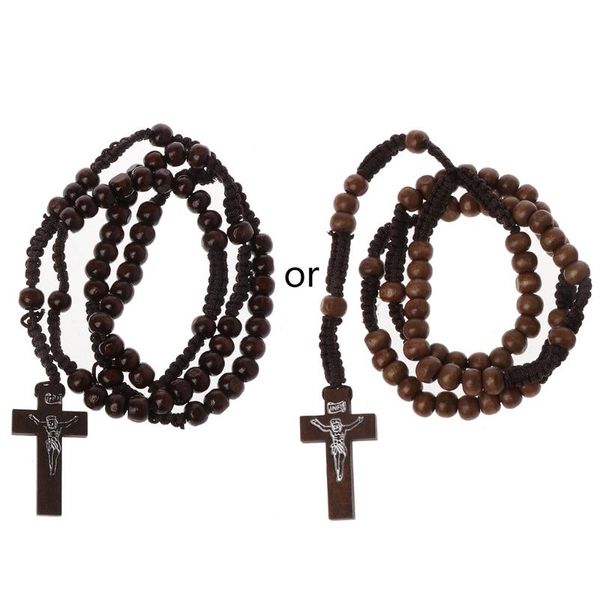 pendant necklaces wooden beads rosary with jesus imprint cross religious jewelry, Silver
pendant necklaces wooden beads rosary with jesus imprint cross religious jewelry, Silver