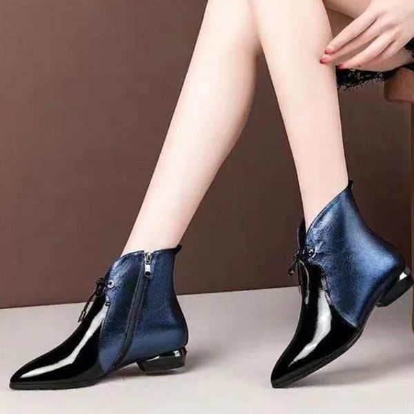 boots women's patent leather short female ladies zip shoes drop woman pointed toe lace up low heels ankle, Black
boots women's patent leather short female ladies zip shoes drop woman pointed toe lace up low heels ankle, Black