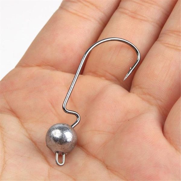 25pcs lead jig head fishing hook wide crank offset fishhook for soft worm lure barbed carp fishing hooks
25pcs lead jig head fishing hook wide crank offset fishhook for soft worm lure barbed carp fishing hooks