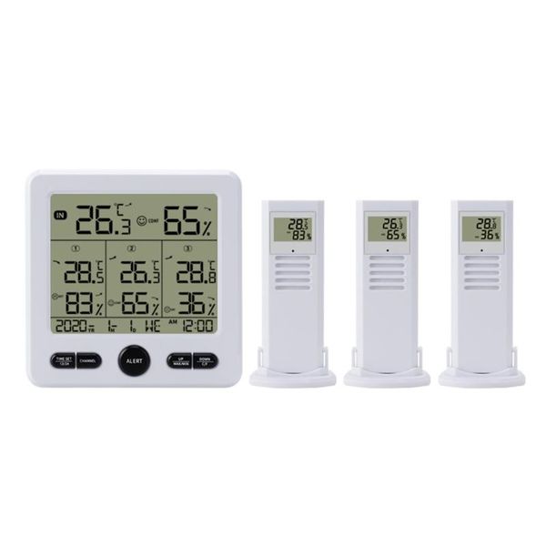 smart home control wireless thermohygrometer with 3 remote sensors 98ft/ 30m backlight alarm calibration function temperature humidity monit
smart home control wireless thermohygrometer with 3 remote sensors 98ft/ 30m backlight alarm calibration function temperature humidity monit