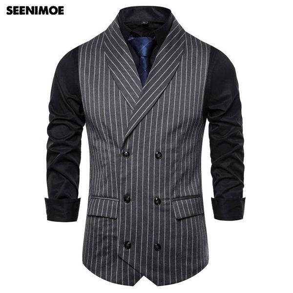 men's vests seenimoe mens wedding waistcoat casual striped double breasted lapel m-3xl formal blazer vest, Black;white
men's vests seenimoe mens wedding waistcoat casual striped double breasted lapel m-3xl formal blazer vest, Black;white