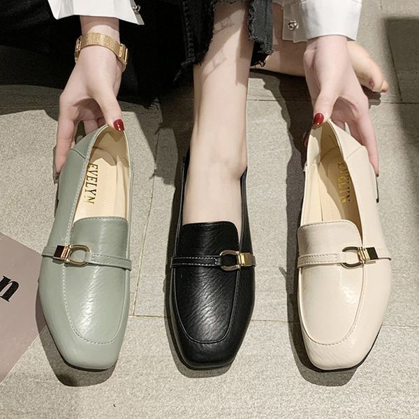 2021 spring women low heels dress shoes metal buckle boat shoes woman lofers oxford shoes square toe pumps zapatos mujer 8950ndress, Black
2021 spring women low heels dress shoes metal buckle boat shoes woman lofers oxford shoes square toe pumps zapatos mujer 8950ndress, Black