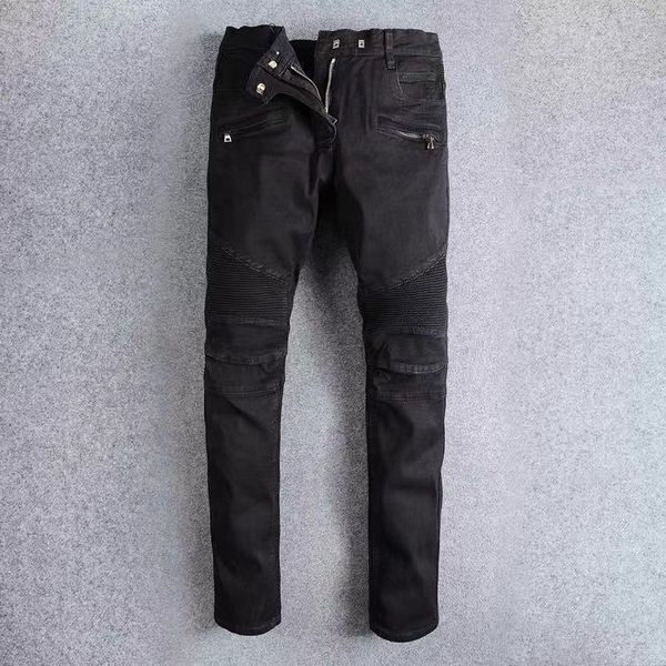 am high street fashion brand slim trend motorcycle summer black jeans men, Blue
am high street fashion brand slim trend motorcycle summer black jeans men, Blue