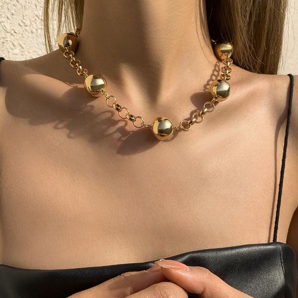 chokers punk ccb round ball necklace women statement hip hop thick hollow chain short gothic jewelry, Golden;silver
chokers punk ccb round ball necklace women statement hip hop thick hollow chain short gothic jewelry, Golden;silver