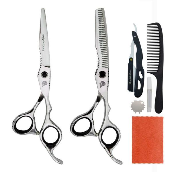 hair scissors univinlions 6" shears kit for barber home salon razor comb accessories professional hairdressing set
hair scissors univinlions 6" shears kit for barber home salon razor comb accessories professional hairdressing set