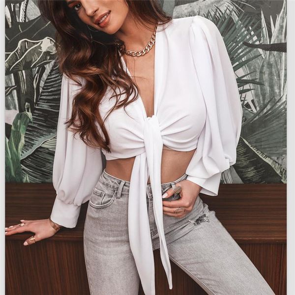 women lantern sleeve beach chiffon cropped blouse 2021 summer ladies streetwear vacation lace-up blousedrop women's blouses & shirts1, White 
women lantern sleeve beach chiffon cropped blouse 2021 summer ladies streetwear vacation lace-up blousedrop women's blouses & shirts1, White