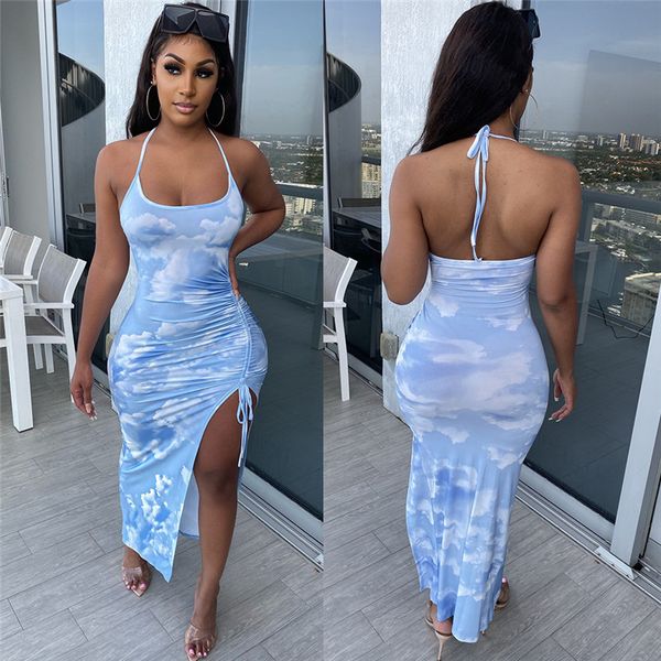 halter backless stretchy bodycon dress women tie dye print wrap party dress women ruched summer maxi dress elegant, Black;gray
halter backless stretchy bodycon dress women tie dye print wrap party dress women ruched summer maxi dress elegant, Black;gray
