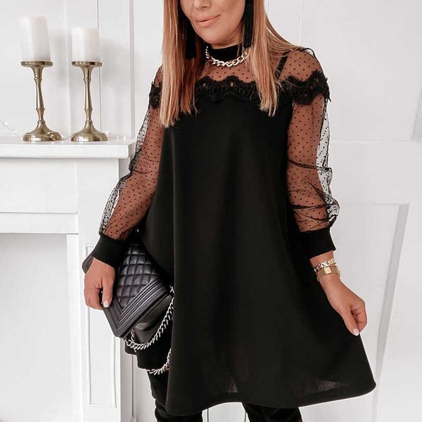 lace sheer mesh mini dress women spring polka dot print patchwork party dress autumn long sleeve women dress loose 210603, Black;gray
lace sheer mesh mini dress women spring polka dot print patchwork party dress autumn long sleeve women dress loose 210603, Black;gray
