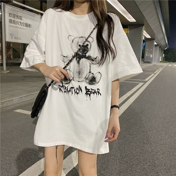 2021 new korean summer cotton loose print cool soft cartoon bear design women's short sleeve t-shirt evzv, White
2021 new korean summer cotton loose print cool soft cartoon bear design women's short sleeve t-shirt evzv, White