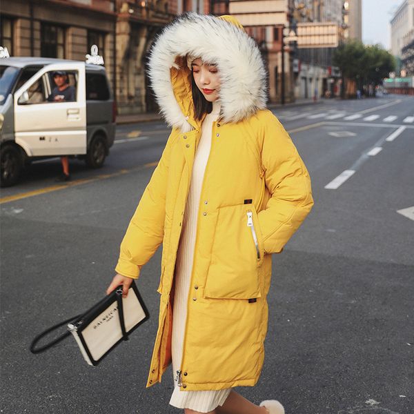 women winter jacket cotton padded diagonal pocket warm thicken big fur collar long coats parka womens jackets, Black
women winter jacket cotton padded diagonal pocket warm thicken big fur collar long coats parka womens jackets, Black