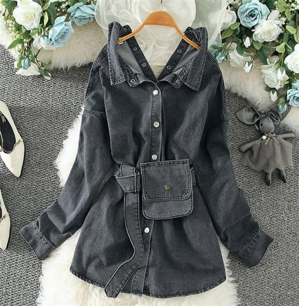 women's jackets spring autumn versatile trend niche shirt coat fashion casual loose denim middle long vintage, Black;brown
women's jackets spring autumn versatile trend niche shirt coat fashion casual loose denim middle long vintage, Black;brown