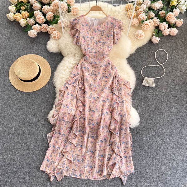 bohemian women chiffon long dress summer elegant round neck sleeveless ruffle high waist sleeveless vestidos female beach robe, Black;gray
bohemian women chiffon long dress summer elegant round neck sleeveless ruffle high waist sleeveless vestidos female beach robe, Black;gray