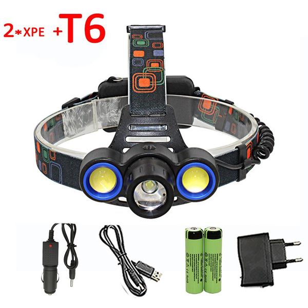 1600lm 3 led headlamp t6 +2x xpe led headlight rechargeable head torch light utral bright head +18650 battery charger
1600lm 3 led headlamp t6 +2x xpe led headlight rechargeable head torch light utral bright head +18650 battery charger