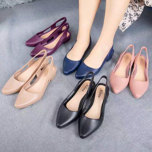 sandals jelly women cut-out closed toe shoes pointed chunky high heels flip flops slingback fashion skidproof beach, Black
sandals jelly women cut-out closed toe shoes pointed chunky high heels flip flops slingback fashion skidproof beach, Black