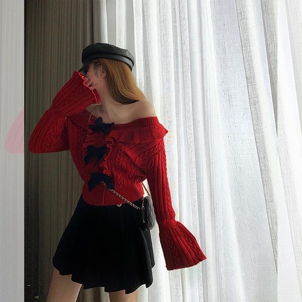 fashion women's sweater 2021 fall winter new v-neck twist sweater bowknot long sleeve knitted, White;black
fashion women's sweater 2021 fall winter new v-neck twist sweater bowknot long sleeve knitted, White;black