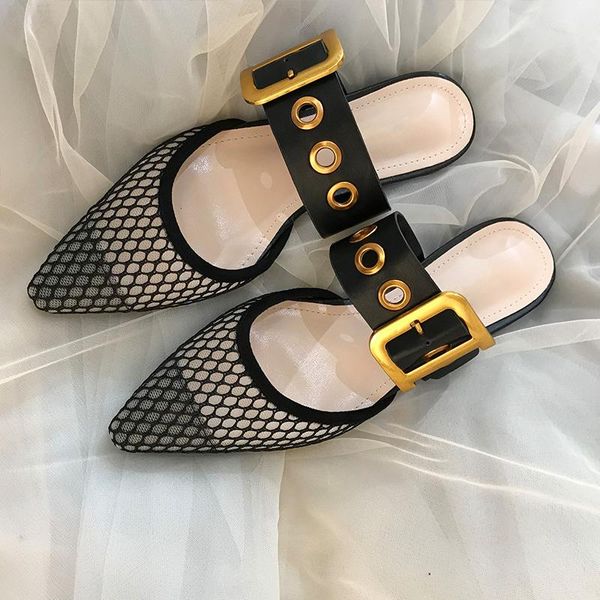 sandals air mesh patent leather weaving summer fashion women slippers metal buckle pointed toe shallow flat shoes 2021, Black
sandals air mesh patent leather weaving summer fashion women slippers metal buckle pointed toe shallow flat shoes 2021, Black