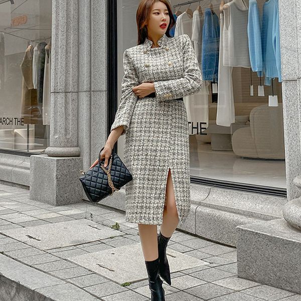 new arrival fashion korean winter set women ol professional temperament plaid double-breasted coat and bag hip skirt two piece 8lns, Black
new arrival fashion korean winter set women ol professional temperament plaid double-breasted coat and bag hip skirt two piece 8lns, Black