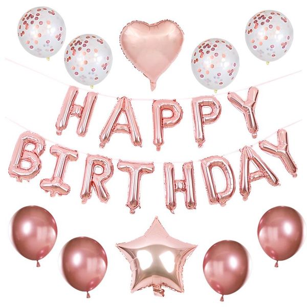 party decoration 11pcs/set rose gold happy birthday letter foil balloons set alphabet star heart ballons for kids adult
party decoration 11pcs/set rose gold happy birthday letter foil balloons set alphabet star heart ballons for kids adult