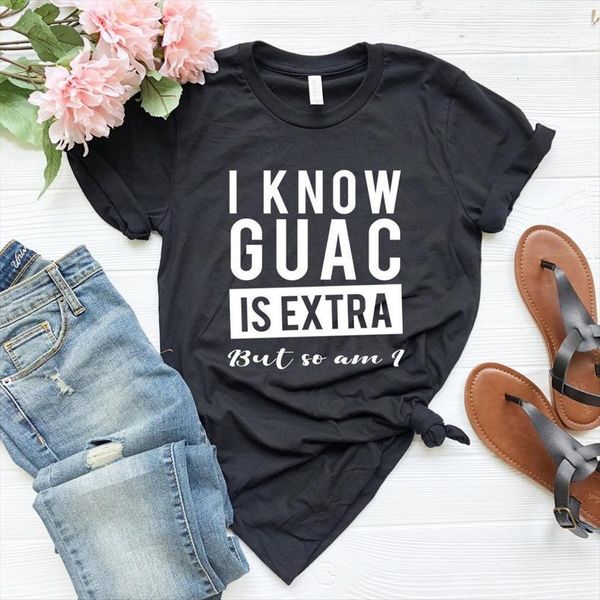 i know guac is extra women but so am cotton casual funny t shirt lady yong girl tee, White
i know guac is extra women but so am cotton casual funny t shirt lady yong girl tee, White