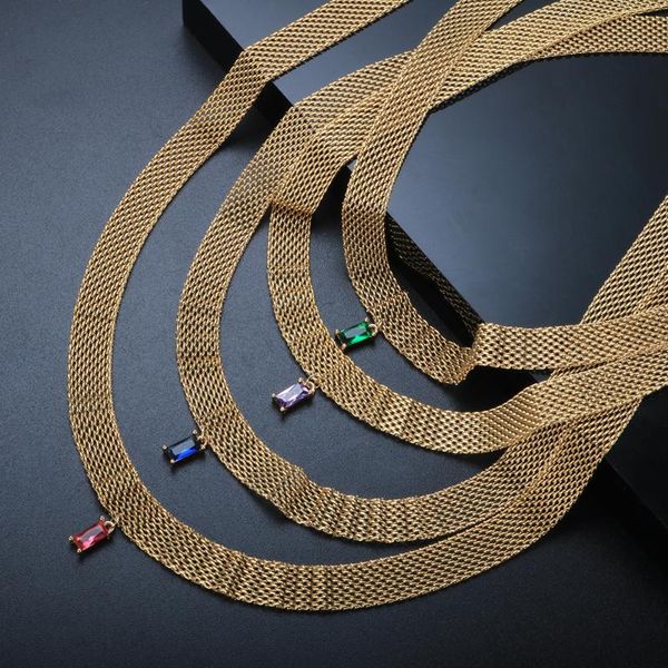 chokers zmfashion vintage rectangle zircon pendant titanium steel cuban choker for women wide flat chain collar necklaces jewelry gift, Golden;silver
chokers zmfashion vintage rectangle zircon pendant titanium steel cuban choker for women wide flat chain collar necklaces jewelry gift, Golden;silver