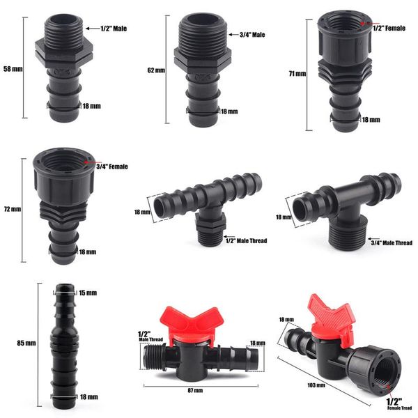 watering equipments 5pcs/lot 1/2" 3/4" male female thread connector to barb 20mm pe pipe adapter garden irrigation accessories pla
watering equipments 5pcs/lot 1/2" 3/4" male female thread connector to barb 20mm pe pipe adapter garden irrigation accessories pla