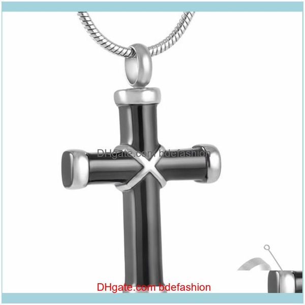 pendant necklaces & jewelry8350 shiny black stainless steel cremation jewelry pendants wrapped cross urn necklace drop delivery 2021 uv34v, Silver 
pendant necklaces & jewelry8350 shiny black stainless steel cremation jewelry pendants wrapped cross urn necklace drop delivery 2021 uv34v, Silver