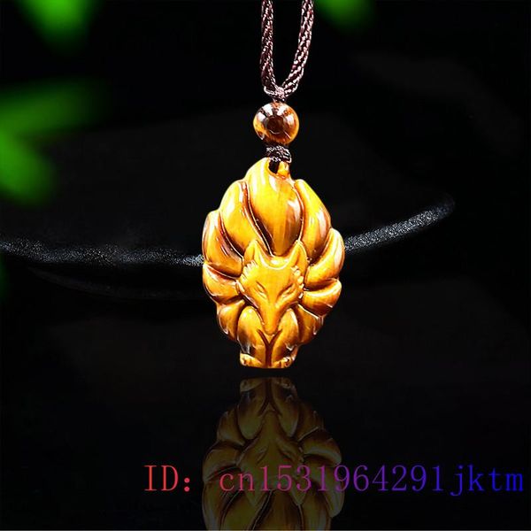 tiger eye nine tailed fox pendant carved jewelry necklace charm natural gifts chinese fashion jade amulet gemstone jadeite, Slivery;golden
tiger eye nine tailed fox pendant carved jewelry necklace charm natural gifts chinese fashion jade amulet gemstone jadeite, Slivery;golden