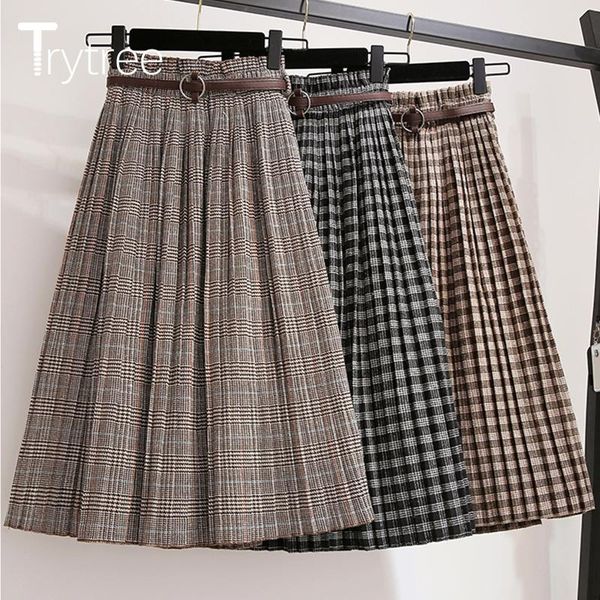skirts trytree autumn winter pleated casual classic women skirt polyester and knitting mid-calf sashes female, Black
skirts trytree autumn winter pleated casual classic women skirt polyester and knitting mid-calf sashes female, Black