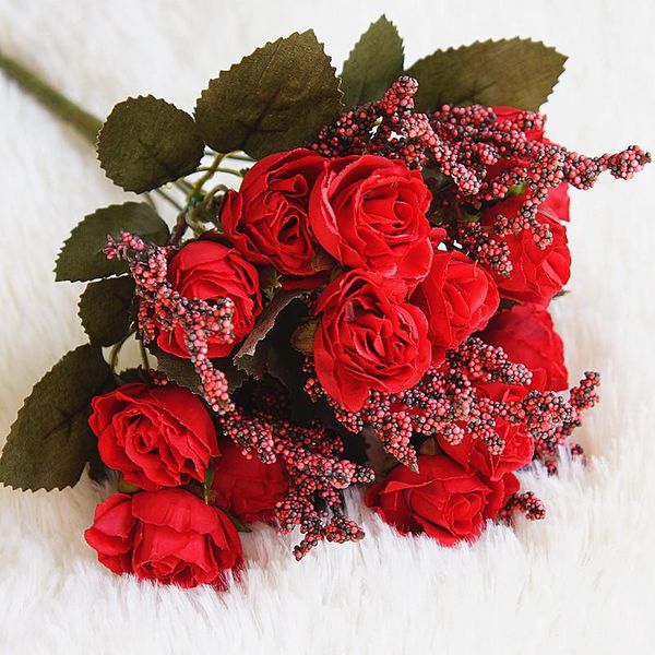 15 heads velvet artificial rose flowers silk bouquet flannel bride bouquet wedding home table decor fake simulation flowers
15 heads velvet artificial rose flowers silk bouquet flannel bride bouquet wedding home table decor fake simulation flowers