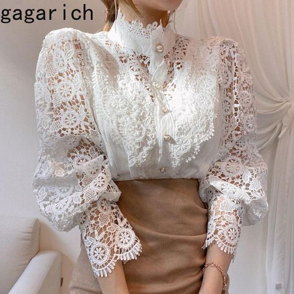 women's blouses & shirts gagarich elegant women blouse korean chic autumn loose button lace cutout flower stitching long sleeve stand c, White
women's blouses & shirts gagarich elegant women blouse korean chic autumn loose button lace cutout flower stitching long sleeve stand c, White